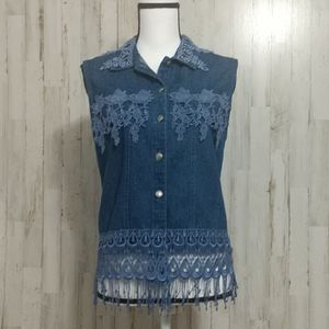 St. Joanne Embroidered Jean Vest
